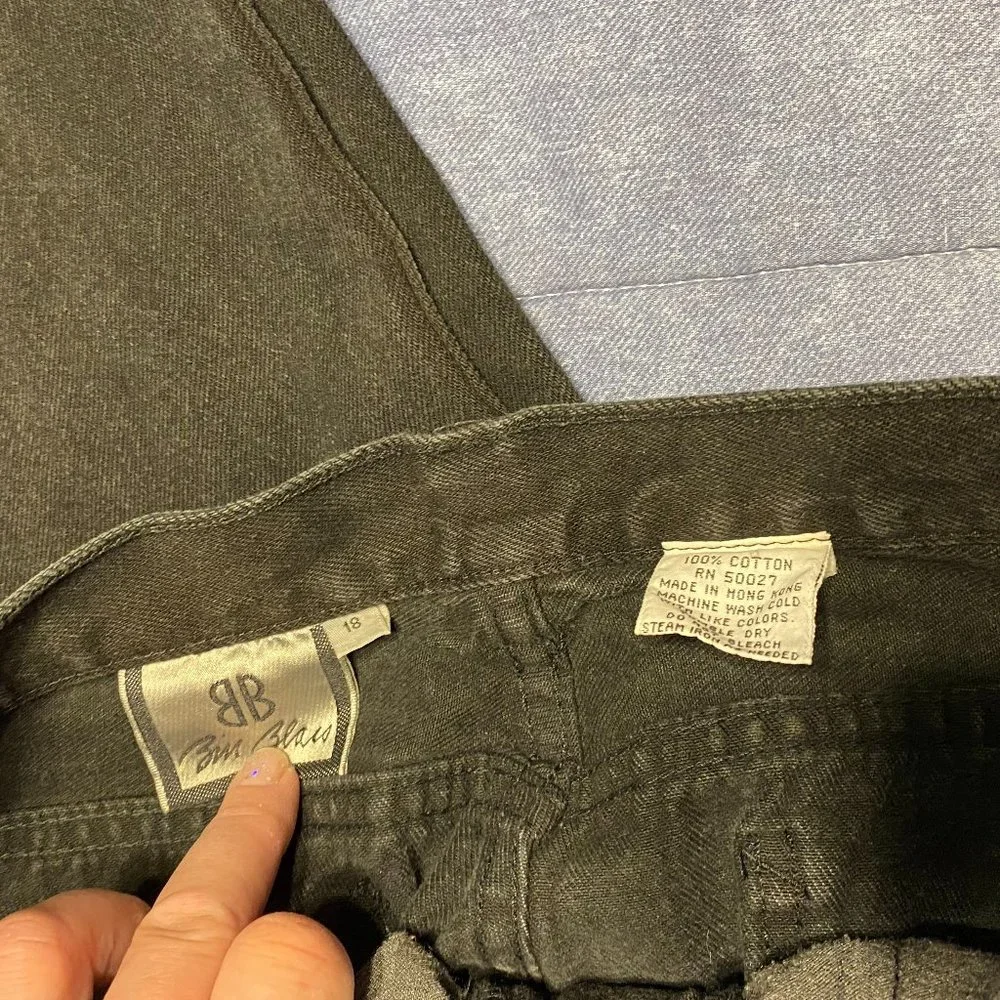 Bill Blass Vintage Black Jeans Size 18 100% Cotton - Picture 5 of 5